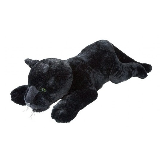 Afbeelding Zwarte panters knuffels liggend 60 cm knuffeldieren door Animals Giftshop