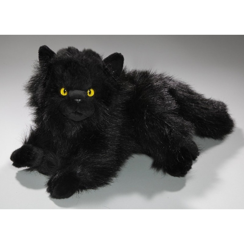 Afbeelding Zwarte Perzische katten/poezen knuffels 30 cm knuffeldieren door Animals Giftshop