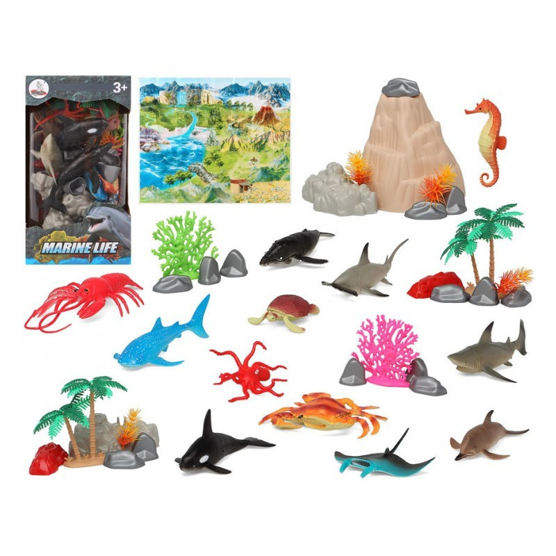 12x Plastic zeedieren speelgoed figuren voor kinderen