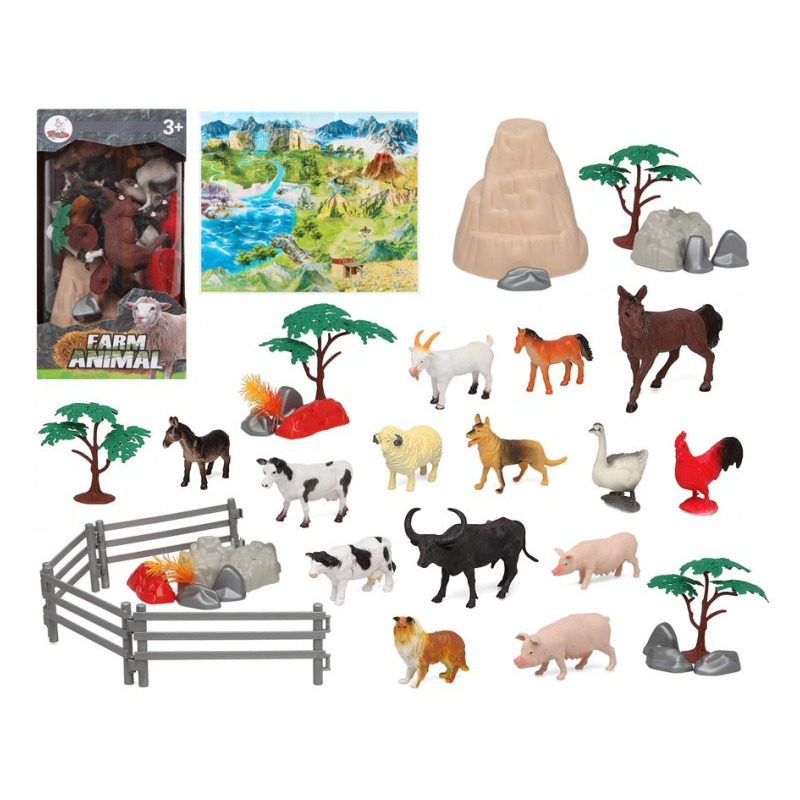 Afbeelding 14x Plastic boerderijdieren speelgoed figuren voor kinderen door Animals Giftshop
