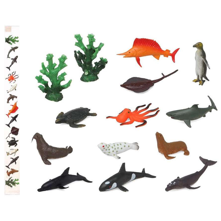 14x Plastic zeedieren speelgoed figuren voor kinderen