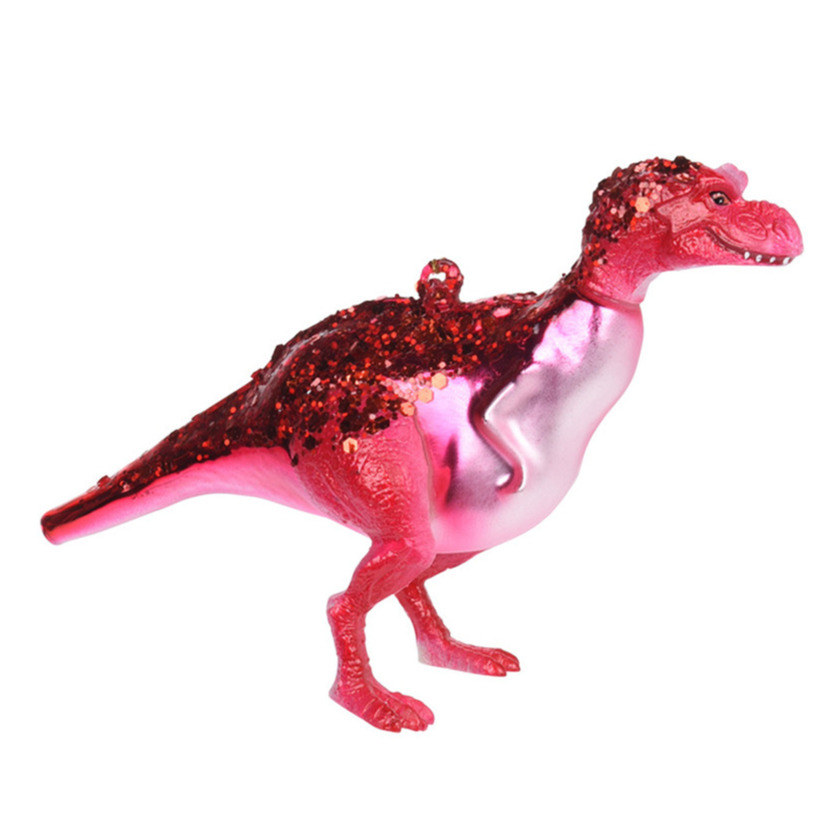 Afbeelding 1x Kerstboomversiering dinosaurus ornamenten rood 12 cm door Animals Giftshop