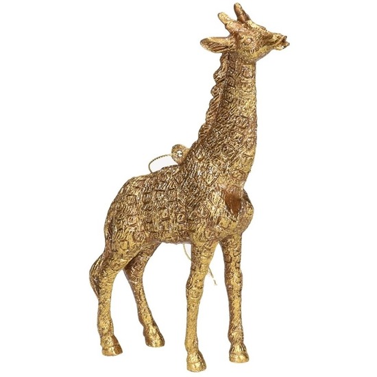 1x Kersthangers figuurtjes giraf goud 8 cm