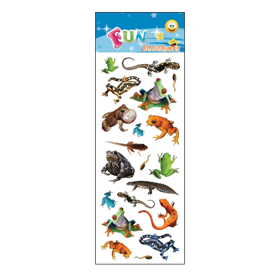 1x Reptielen stickervel met 20 stickers