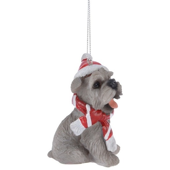 Afbeelding 1x Schnauzer honden kerstornamenten kersthangers 7 cm door Animals Giftshop