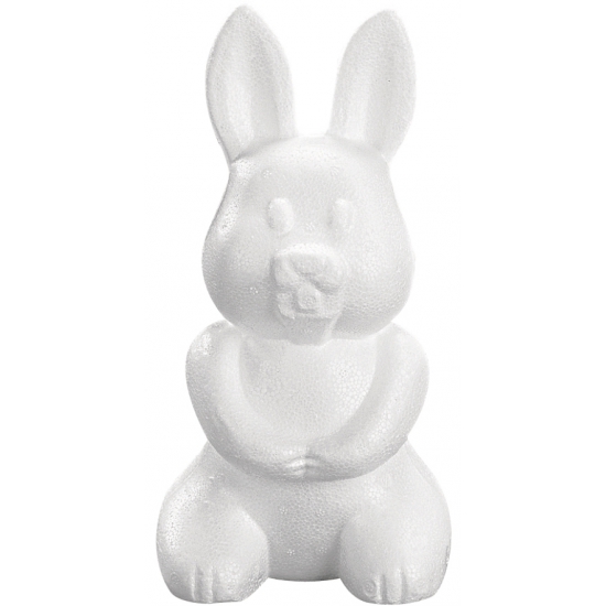 1x Styrofoam konijntje/haasje 24 cm decoratie/versiering