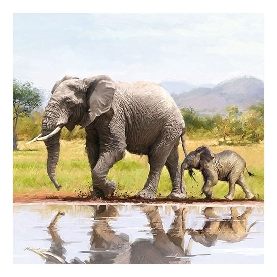 20x Feest servetten olifanten 33 x 33 cm