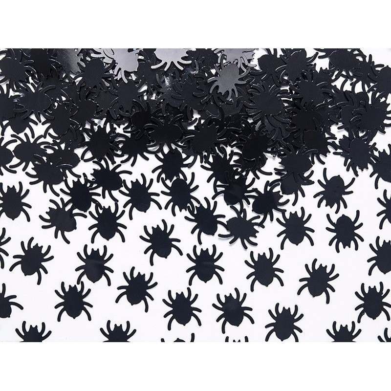 3x Halloween spinnen confetti zwart 45 gram