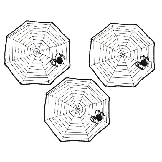 3x Horror spinnenwebben met spin 40 cm