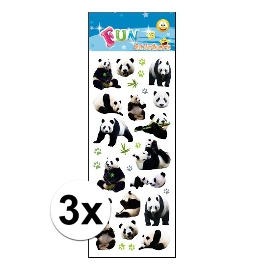 3x Kinder pandaberen stickers