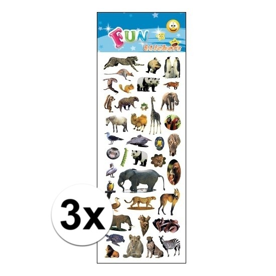 3x Kinder verschillende dieren stickers