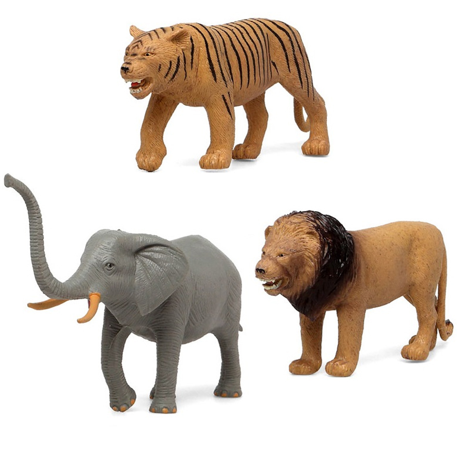 3x Plastic safaridieren speelgoed figuren voor kinderen