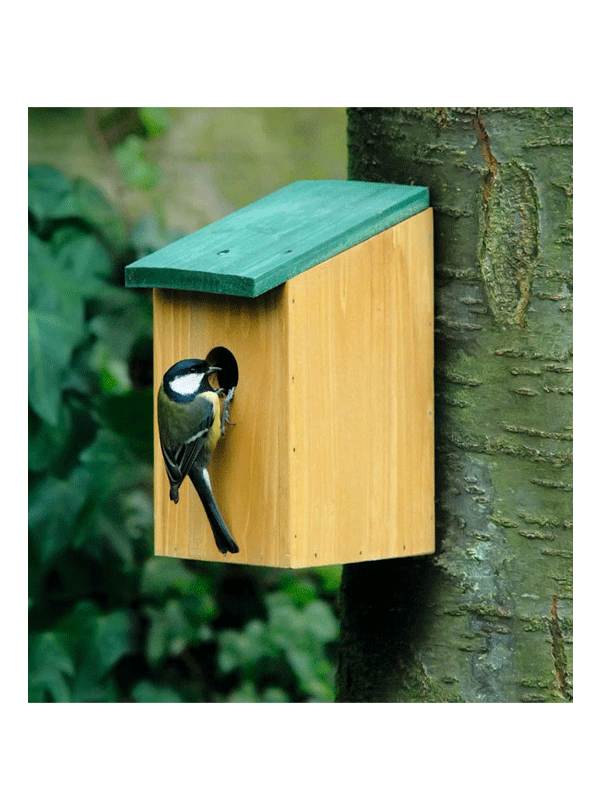 3x Wooden birdhouse 22 cm