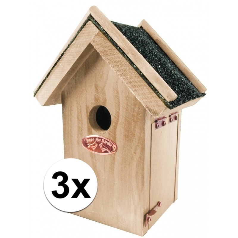 3x Vogelhuisjes voor het Winterkoninkje 16x22 cm