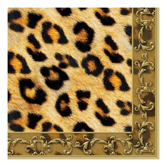 40x Dieren servetten luipaard print 3-laags