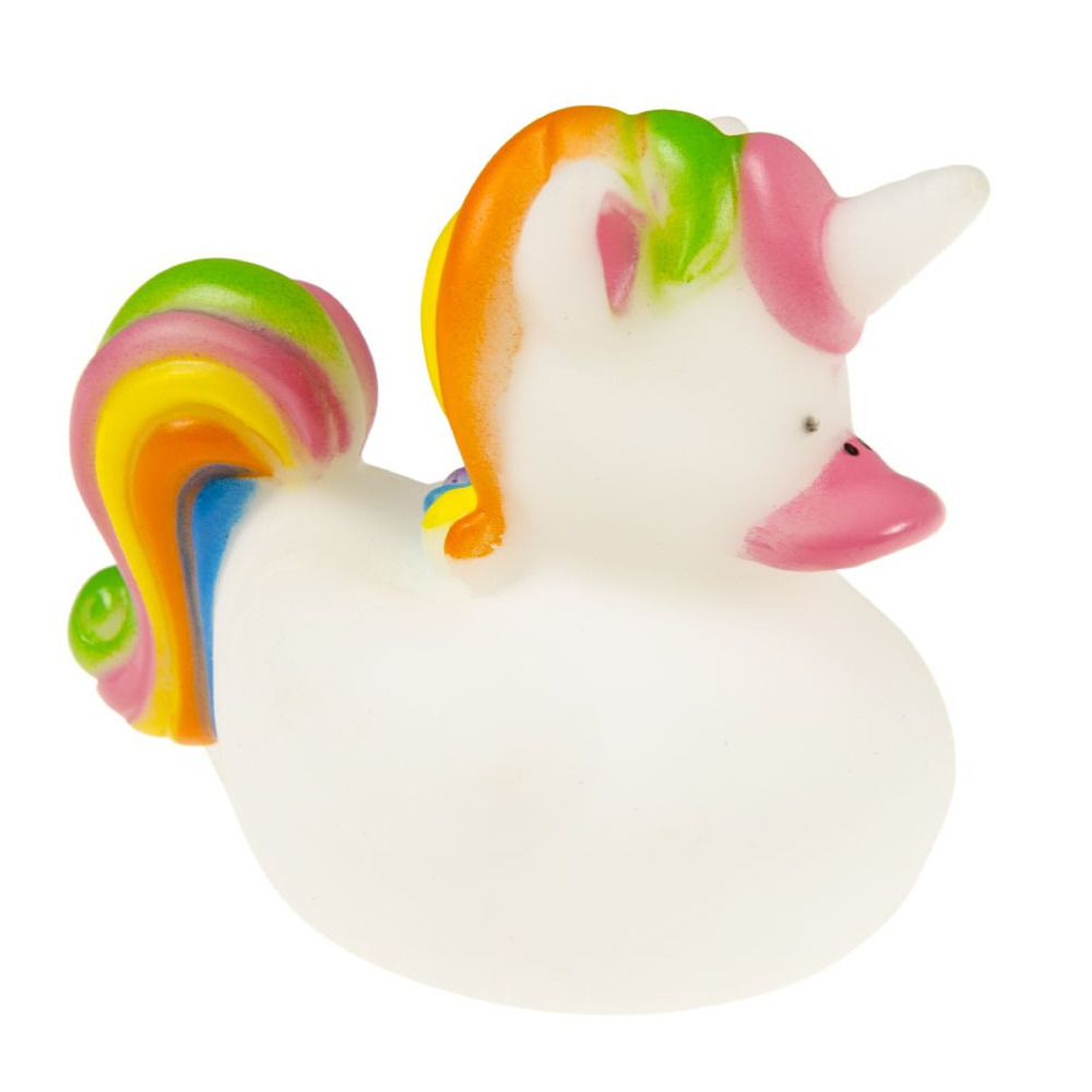4x Eenhoorn/unicorn badeendjes regenboog 7 cm