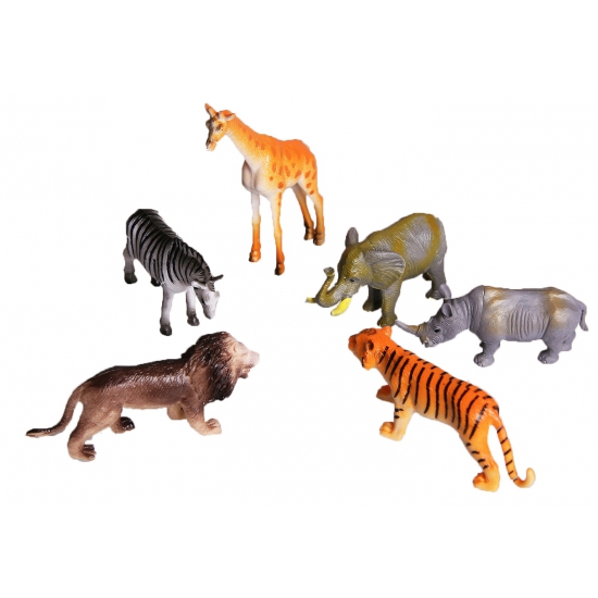 6 delige speelset plastic savannah dieren