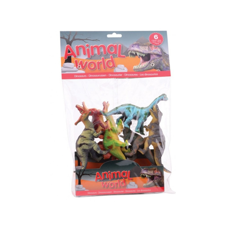 6x Plastic dinosaurier speelgoed figuren 10-14 cm