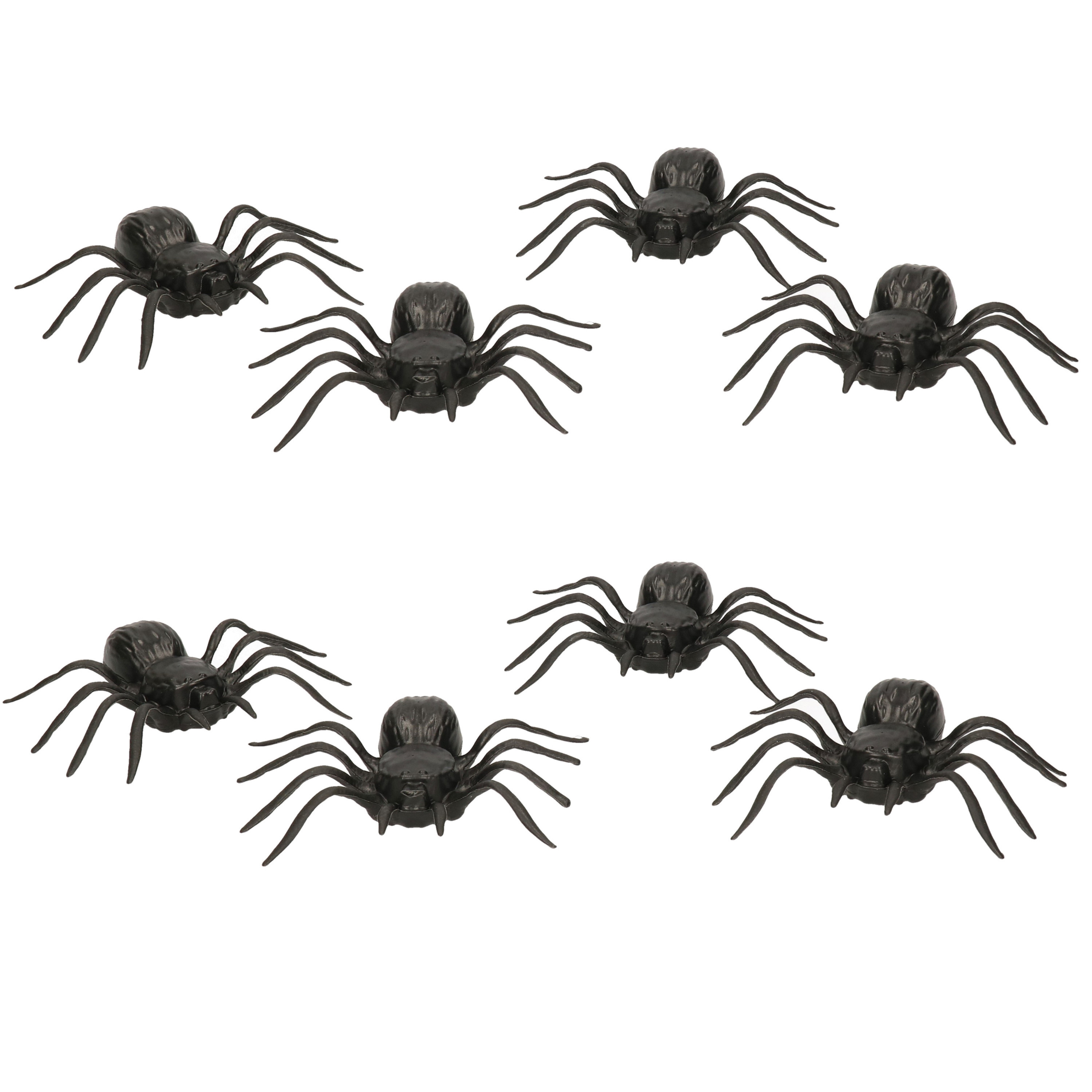 Afbeelding 8x Plastic horror spinnen 10 cm Halloween decoratie door Animals Giftshop