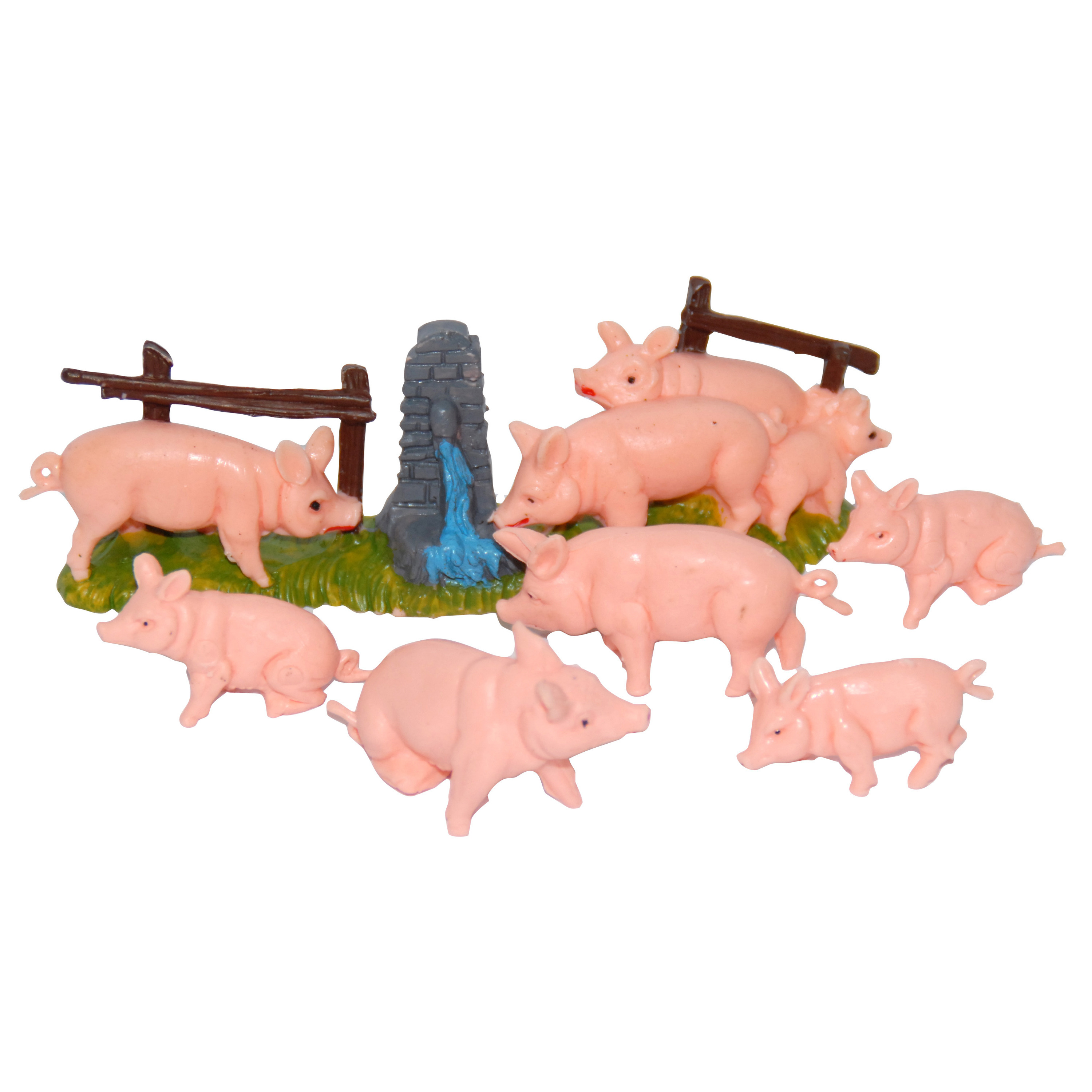 Afbeelding 8x Varkens / biggetjes miniatuur beeldjes dierenbeeldjes door Animals Giftshop
