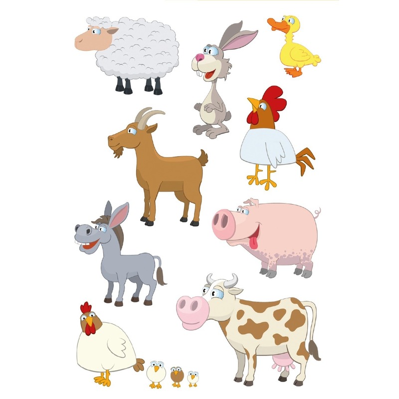 9x Boerderij dieren stickervellen met 9 stickers