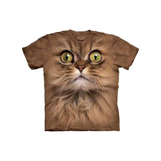 All-over print t-shirt bruine kat