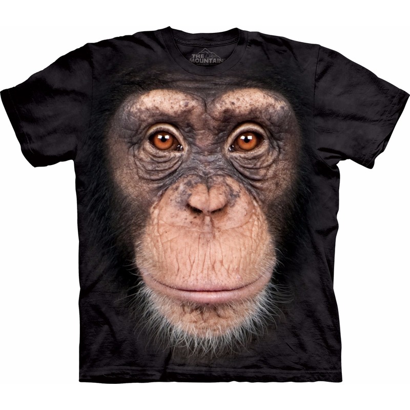 All-over print t-shirt met Chimpansee aap