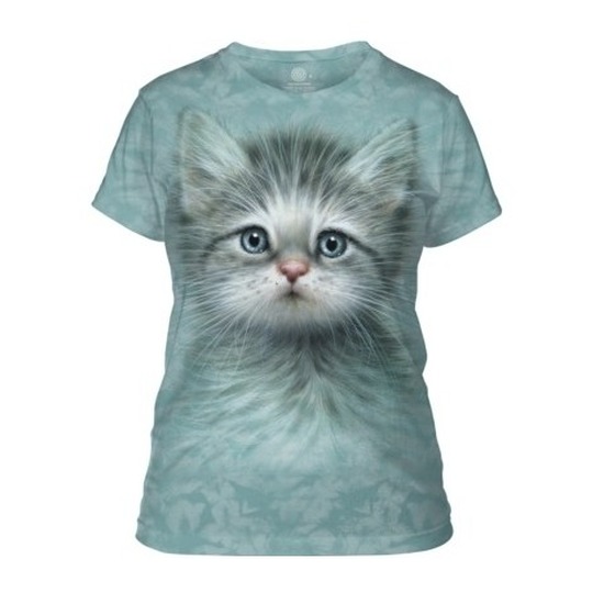All-over print t-shirt met kitten