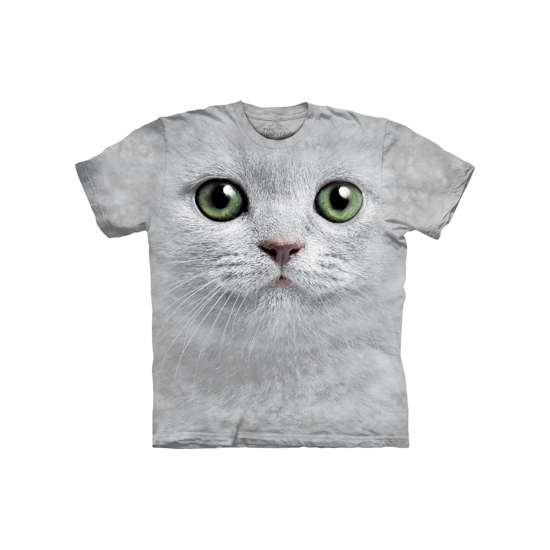 All-over print t-shirt witte kat