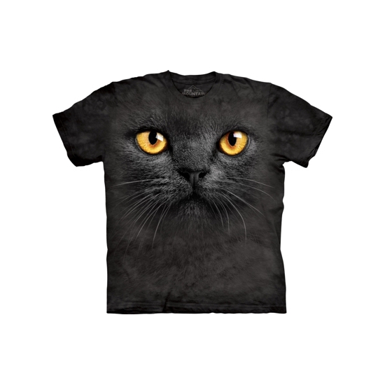 All-over print t-shirt zwarte kat