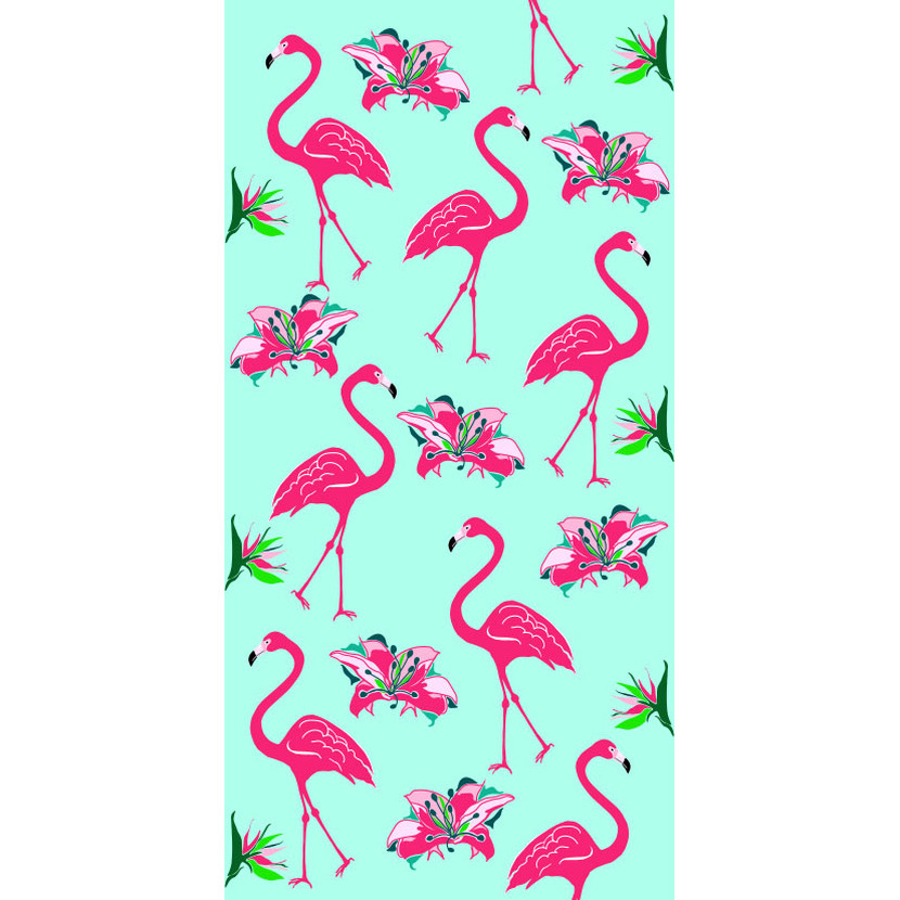 Badlaken flamingo print voor kinderen 70 x 140 cm