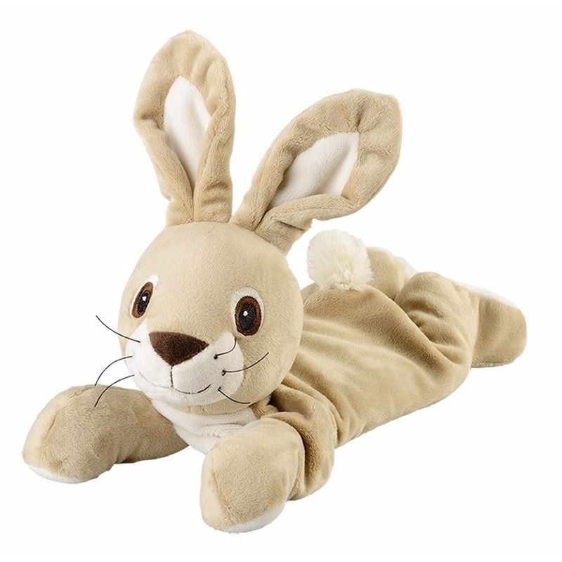 Beige konijnen/hazen heatpack/coldpack knuffels 35 cm knuffeldieren