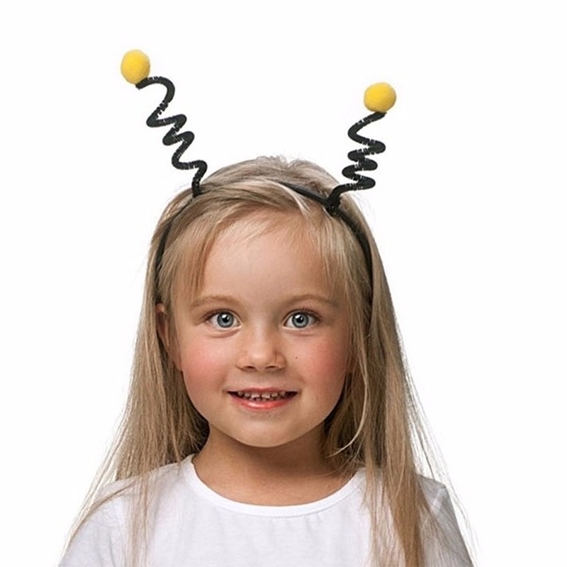Bijen haarband geel met zwart