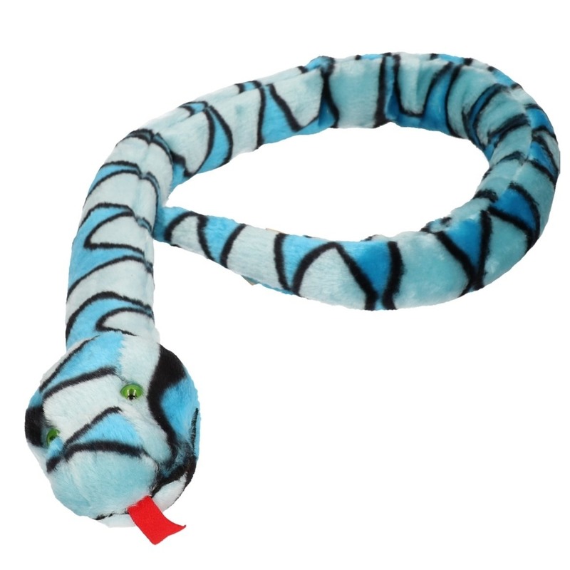 Blauwe slangen knuffels 100 cm