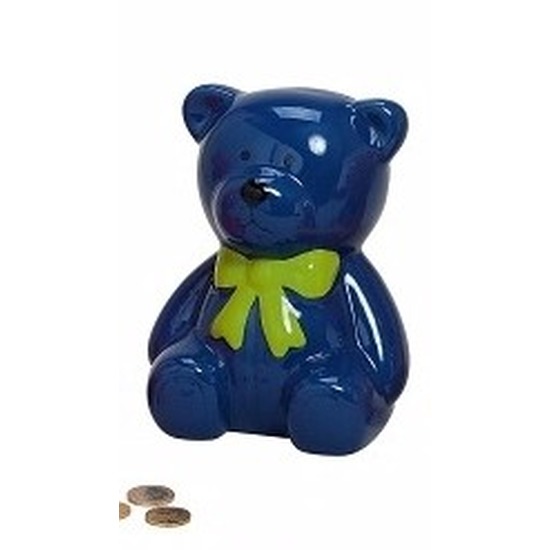 Afbeelding Blauwe teddybeer spaarpot 20 cm door Animals Giftshop