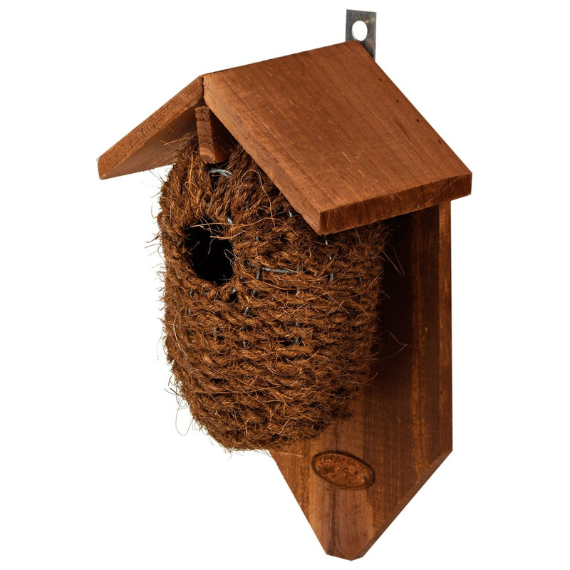 Afbeelding Bruin vogelhuisje voor kleine vogels 26 cm door Animals Giftshop