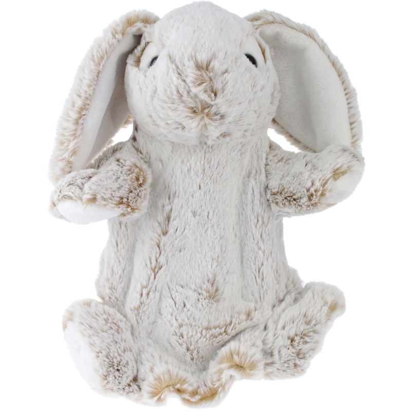 Bruine konijn/haas handpoppen knuffels 25 cm knuffeldieren