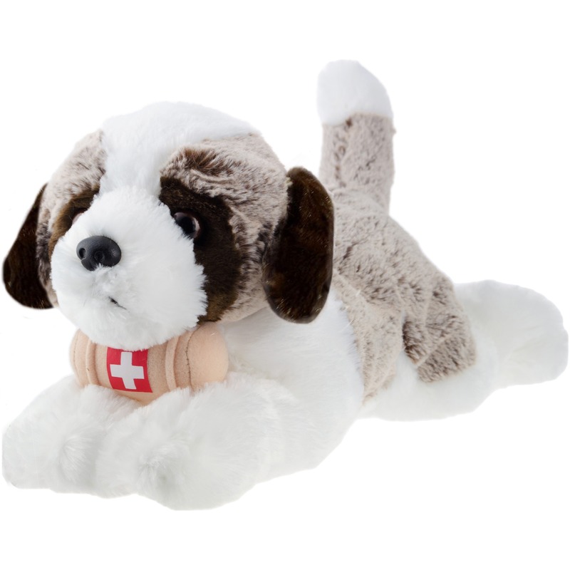 Bruine Sint Bernard honden knuffels 32 cm knuffeldieren