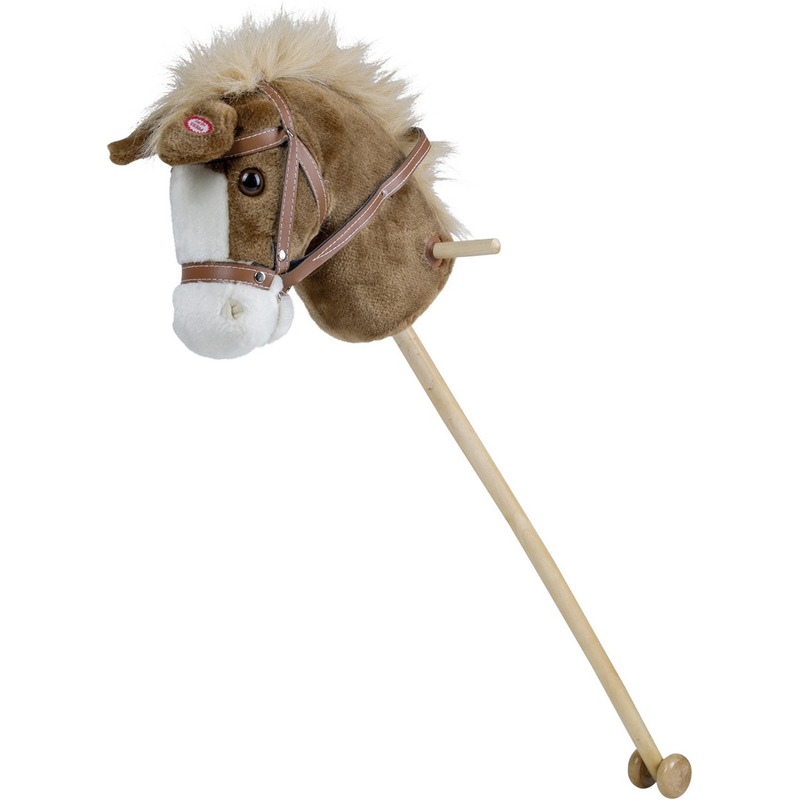 Afbeelding Bruine stokpaarden pony met geluid 90 cm voor jongens/meisjes/kinderen door Animals Giftshop