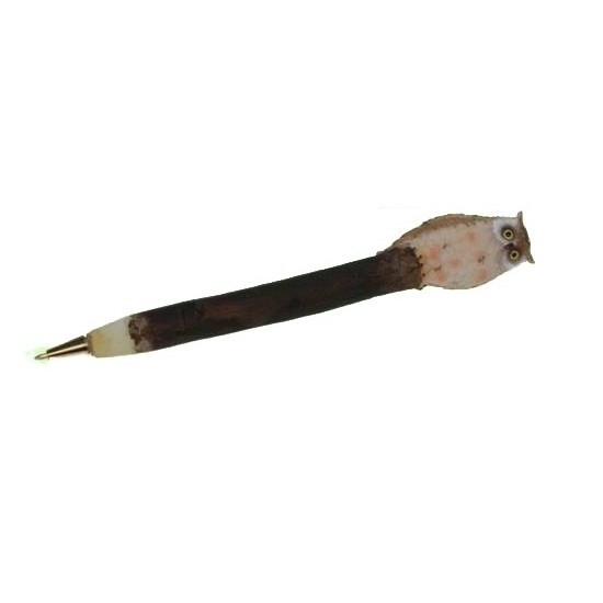 Bruine uil op pen 18 cm