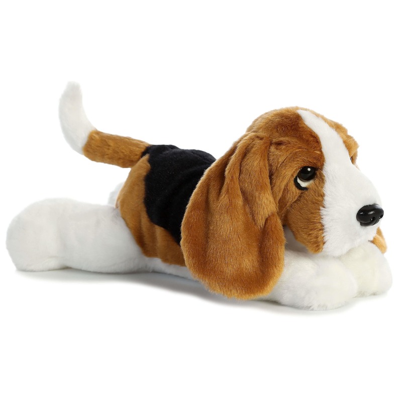 Bruine/zwarte/witte Basset hound honden knuffels 30 cm knuffeldieren
