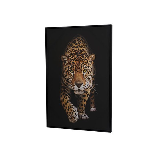 Canvas kantoor schilderij 90 x 60 cm luipaarden print