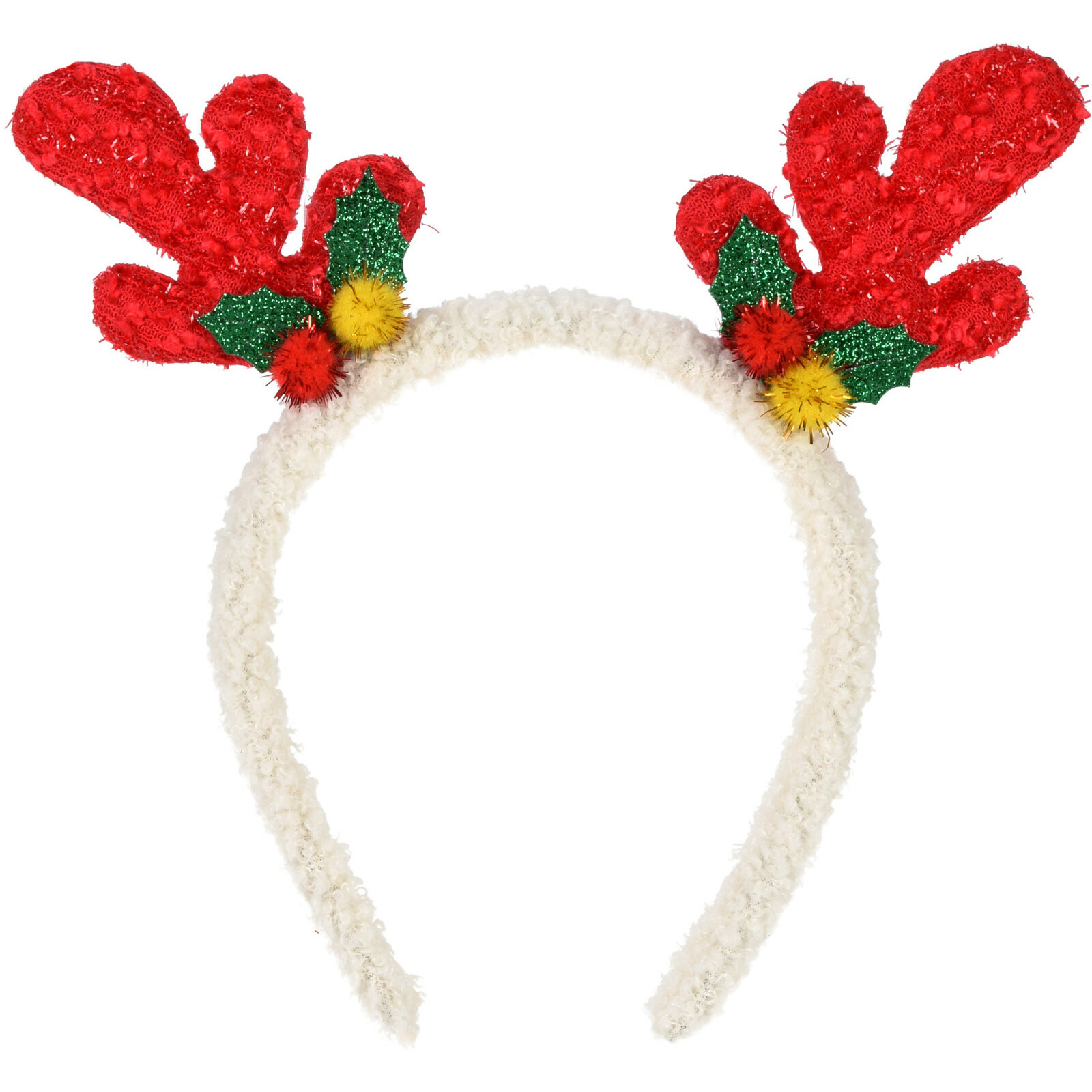 Christmas Decoration kerst haarband - rendier gewei - rood - polyester
