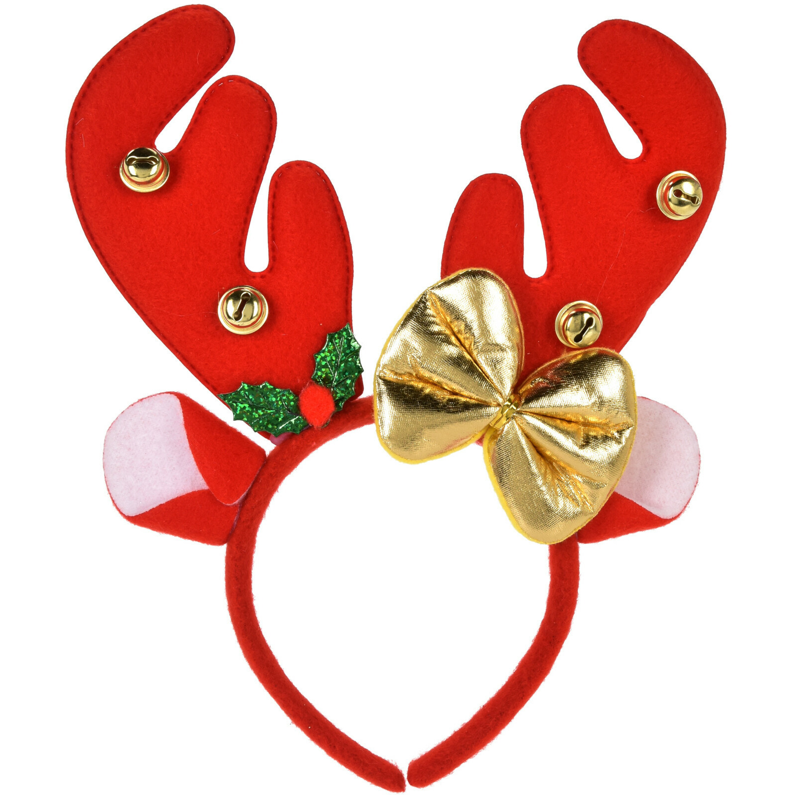 Christmas Decoration kerst haarband - rendier gewei strik- rood
