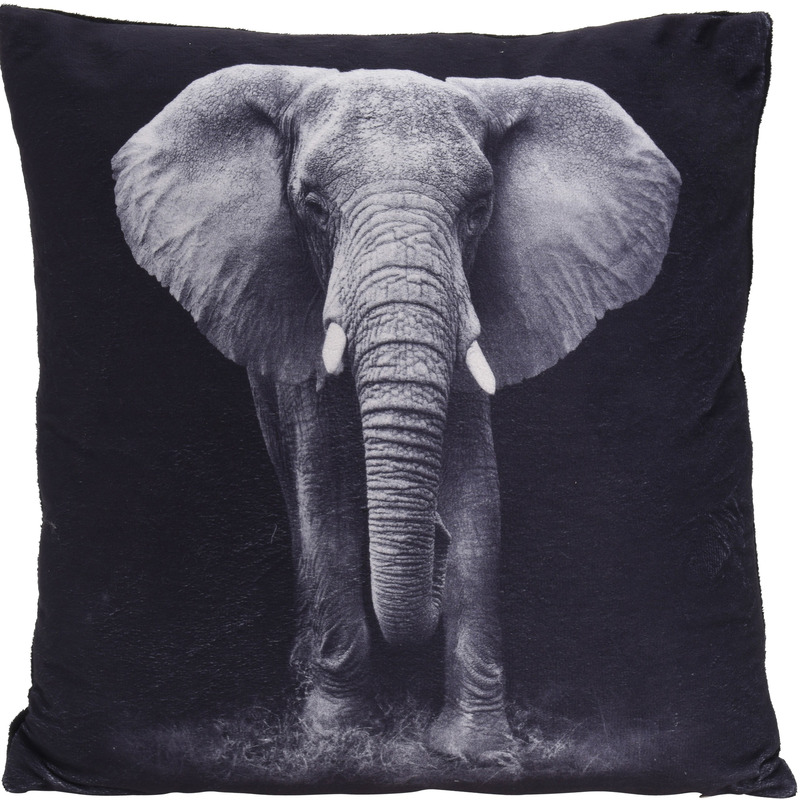Decoratie kussen dierenprint olifant 45 x 45 cm