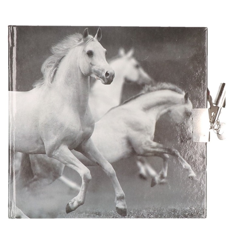 Dieren dagboek paard/pony wit voor meisjes 13 x 13 cm
