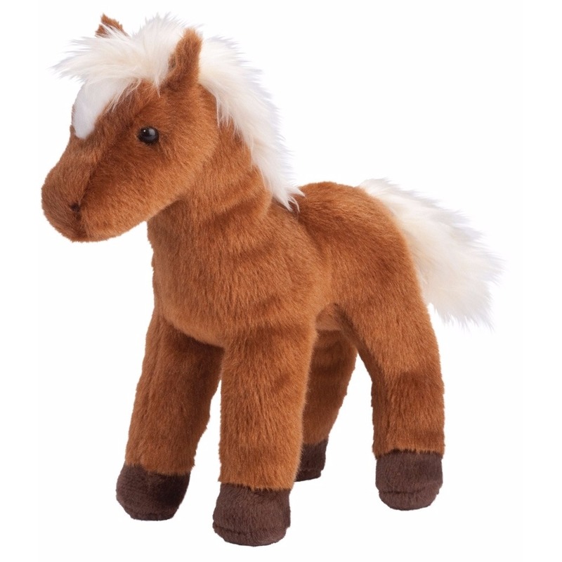 Dieren knuffel paard/pony bruin 20 cm