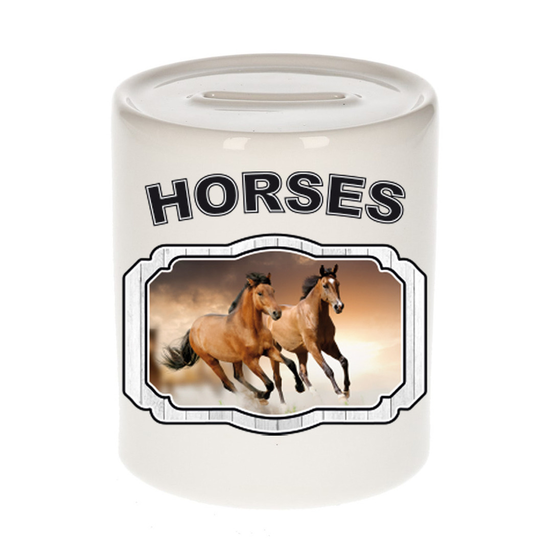 Dieren liefhebber bruin paard spaarpot - paarden cadeau