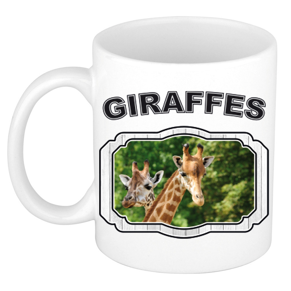 Dieren liefhebber giraffe mok 300 ml - giraffen beker