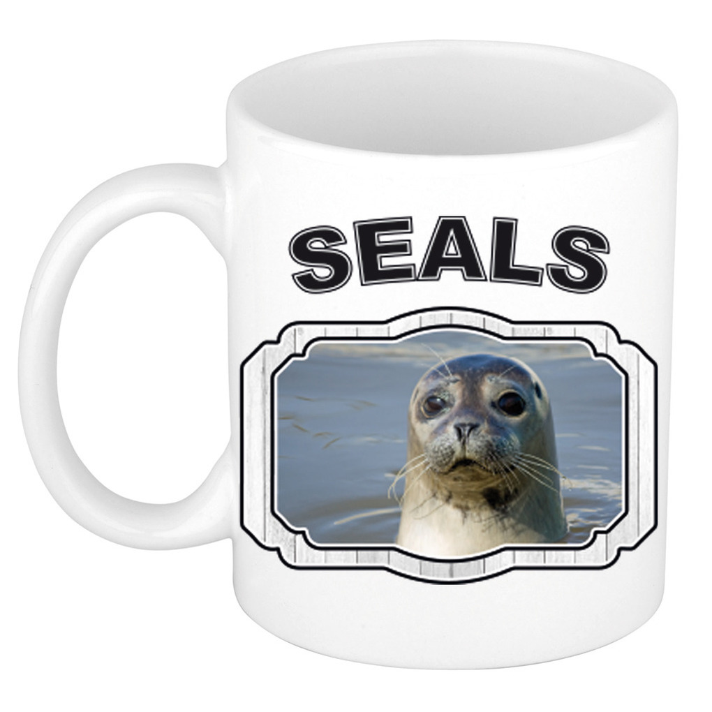 Afbeelding Dieren liefhebber grijze zeehond mok 300 ml - zeehonden beker door Animals Giftshop